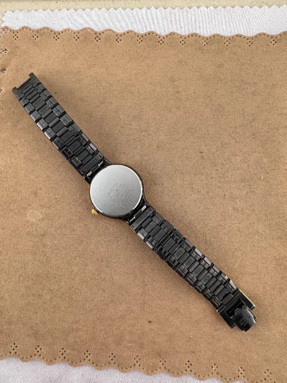 Seiko Asymmetrical Black and Gold Watch